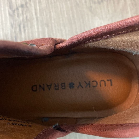 Lucky Brand Studded Red Brown Ankle Booties - western boho - 6.5 - Picture 2 of 8